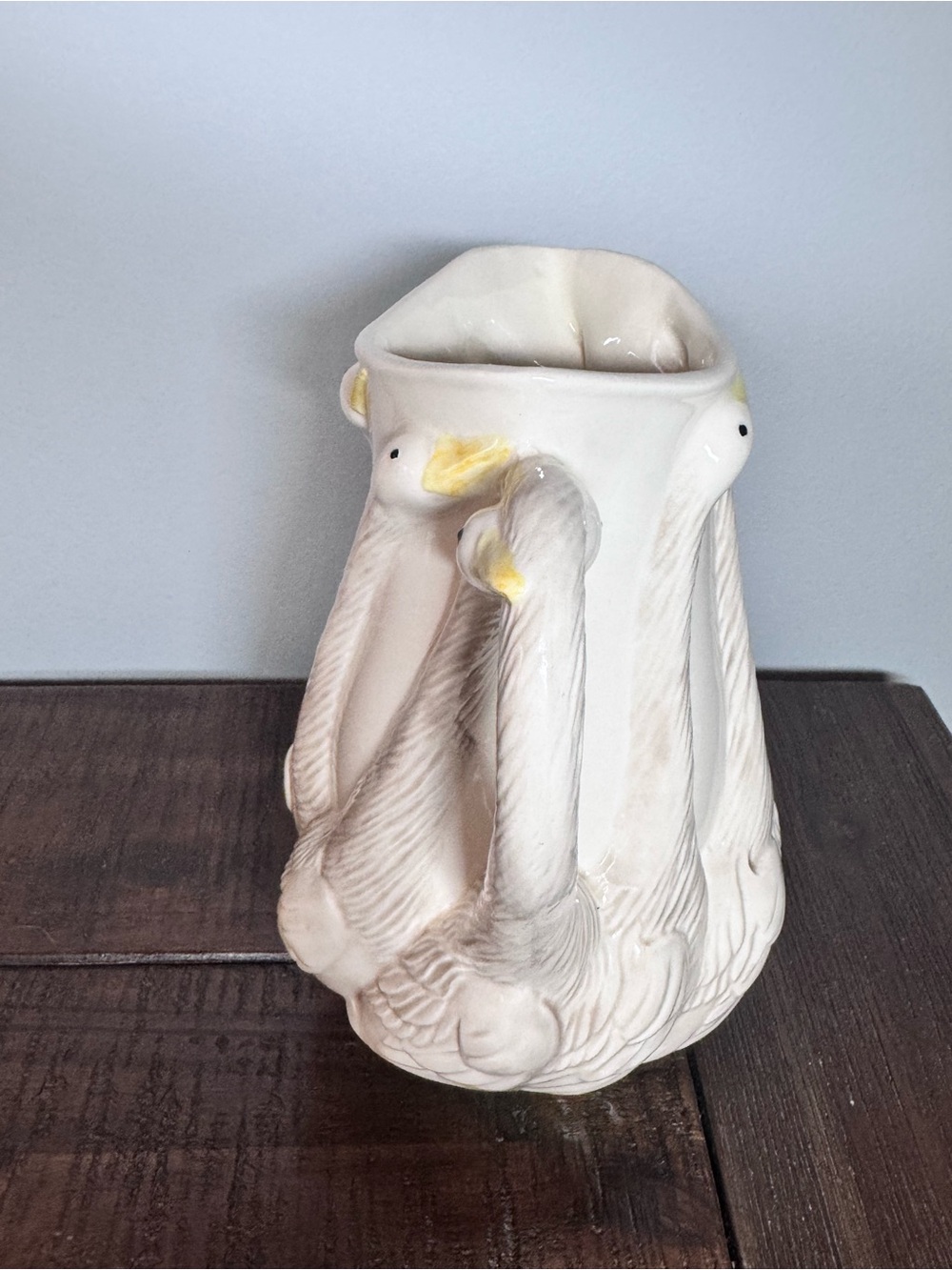 White Ceramic Geese Pitcher - Farmhouse Cottage core Decor - Picture 3 of 15